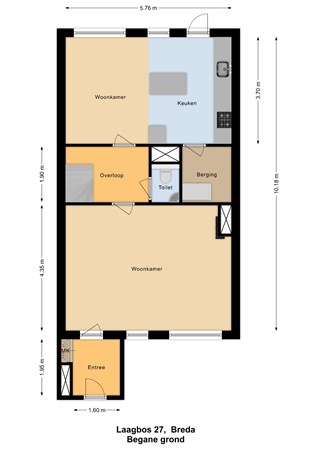 Floor plan - Laagbos 27, 4824 BB Breda 